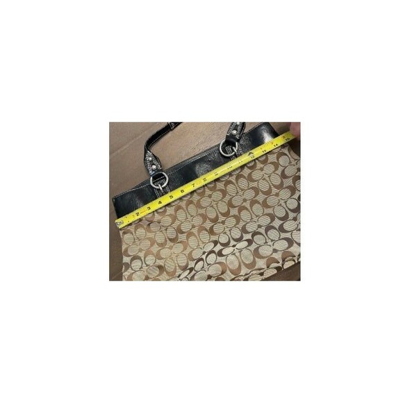 FREE SHIPPING! Coach signature c black patent tan purse - must see! - Picture 6 of 10